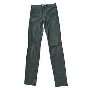 Madewell 9” High Rise Skinny Raw Hem Distressed Black Jeans Women’s Size 28T